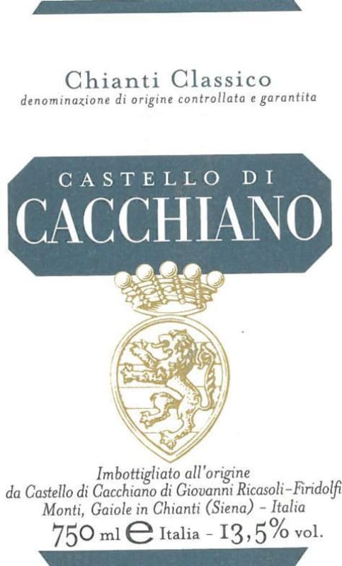 Cacchiano Chianti Classico 2012 Front Label