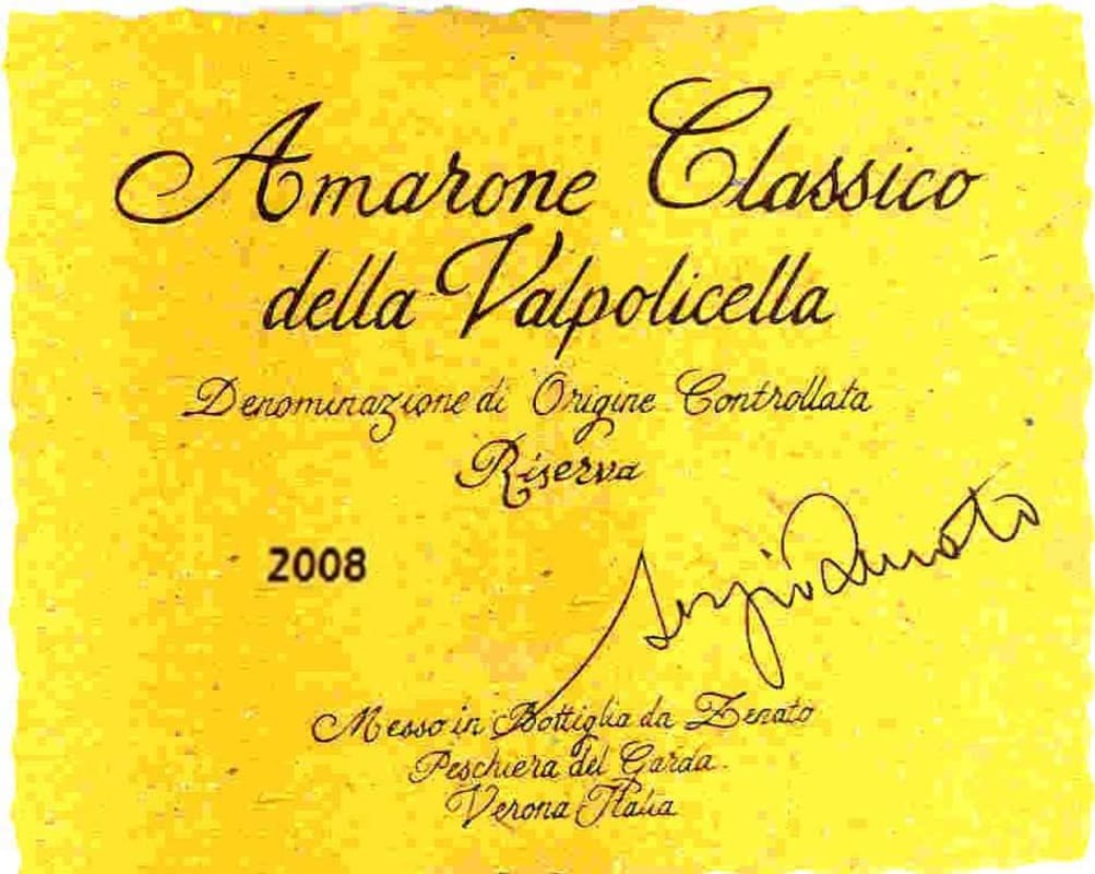 Zenato Amarone della Valpolicella Classico Riserva 2008 Front Label