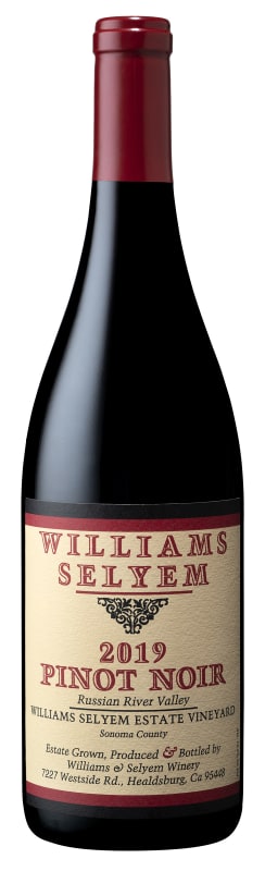 Williams Selyem Estate Vineyard Pinot Noir 2019 Front Bottle Shot