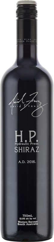David Franz H.P. Hydraulic Press Shiraz 2016 Front Bottle Shot