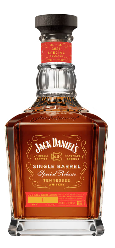 Jack Daniel's Coy Hill Single Barrel Tennessee Whiskey (2021 Release) 139.7 Proof Front Bottle Shot
