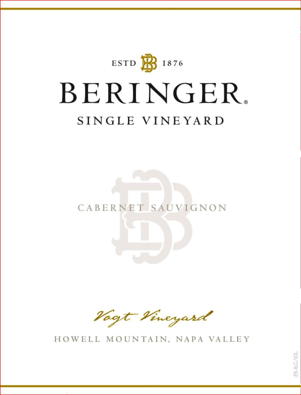 Beringer Vogt Vineyard Cabernet Sauvignon 2012 Front Label