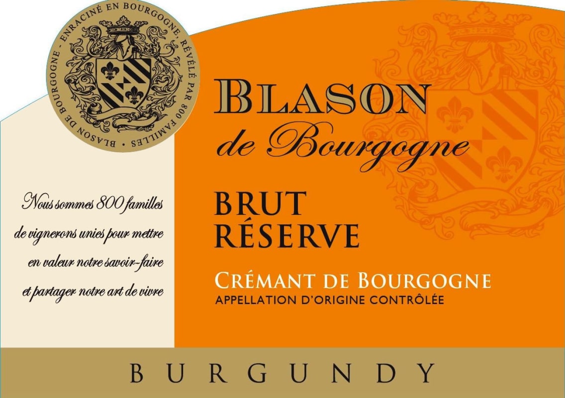 Blason de Bourgogne Cremant de Bourgogne Reserve Brut Front Label
