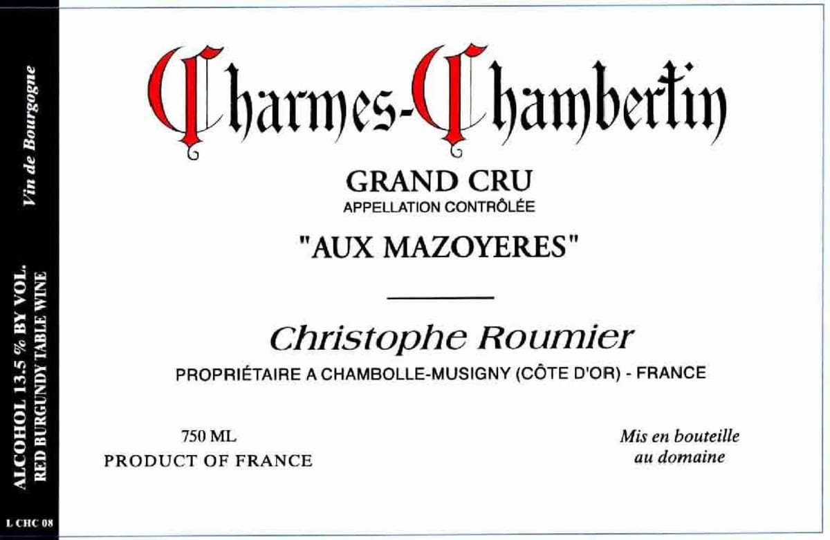Domaine Georges & Christophe Roumier Aux Mazoyeres Charmes-Chambertin Grand Cru 2009 Front Label