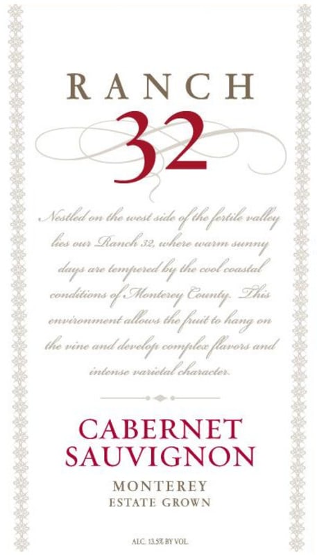 Ranch 32 Wines Estate Grown Cabernet Sauvignon 2015 Front Label