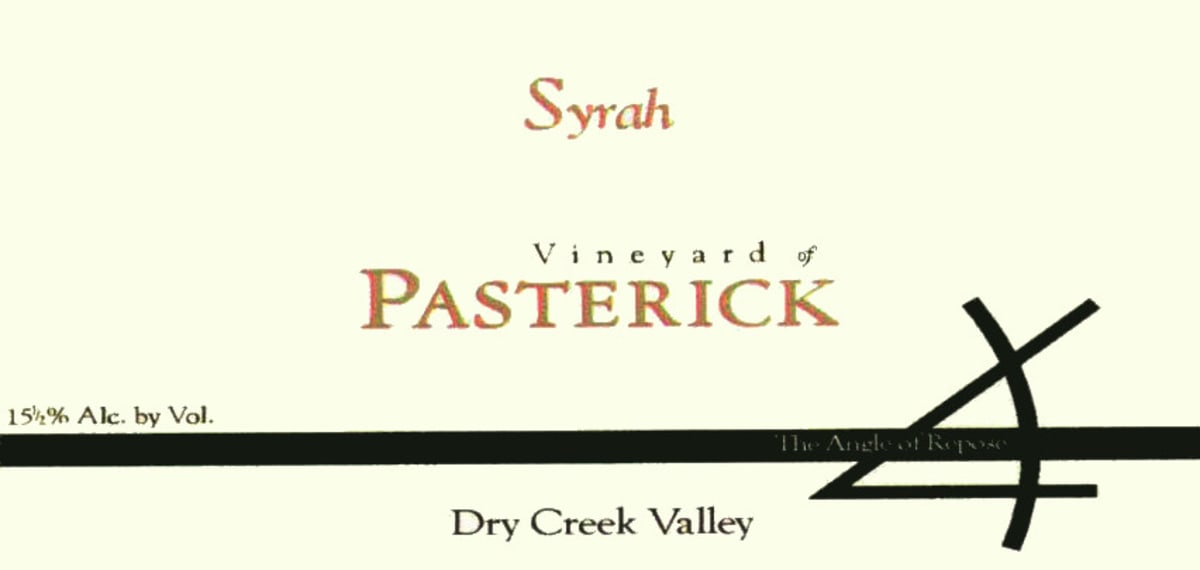 Vineyard of Pasterick Syrah 2007 Front Label
