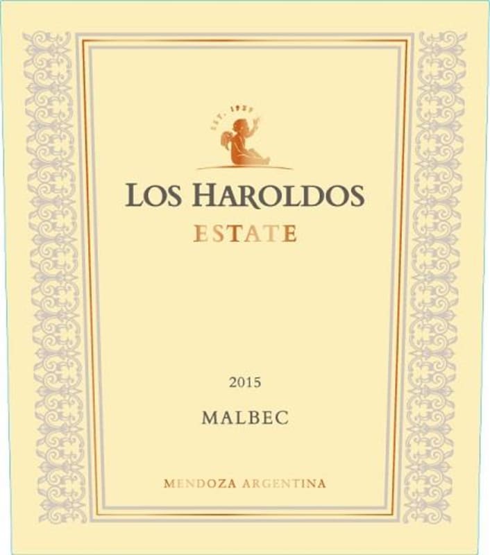 Los Haroldos Malbec 2015 Front Label