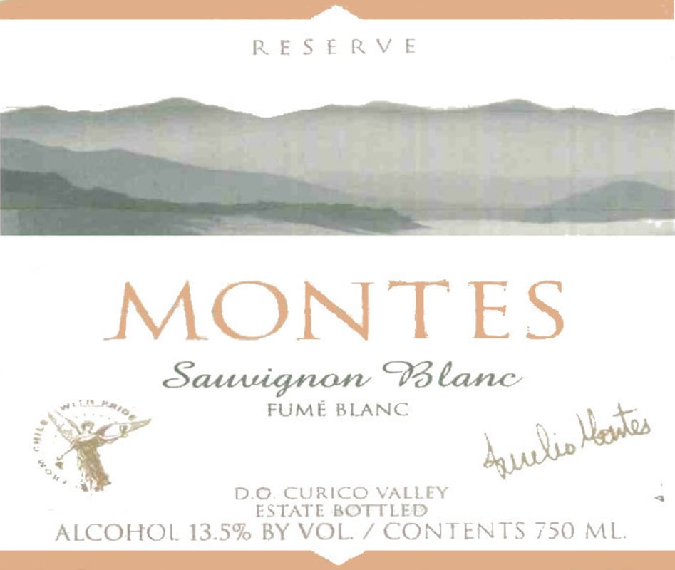 Montes Reserva Fume Blanc Sauvignon Blanc 2002 Front Label