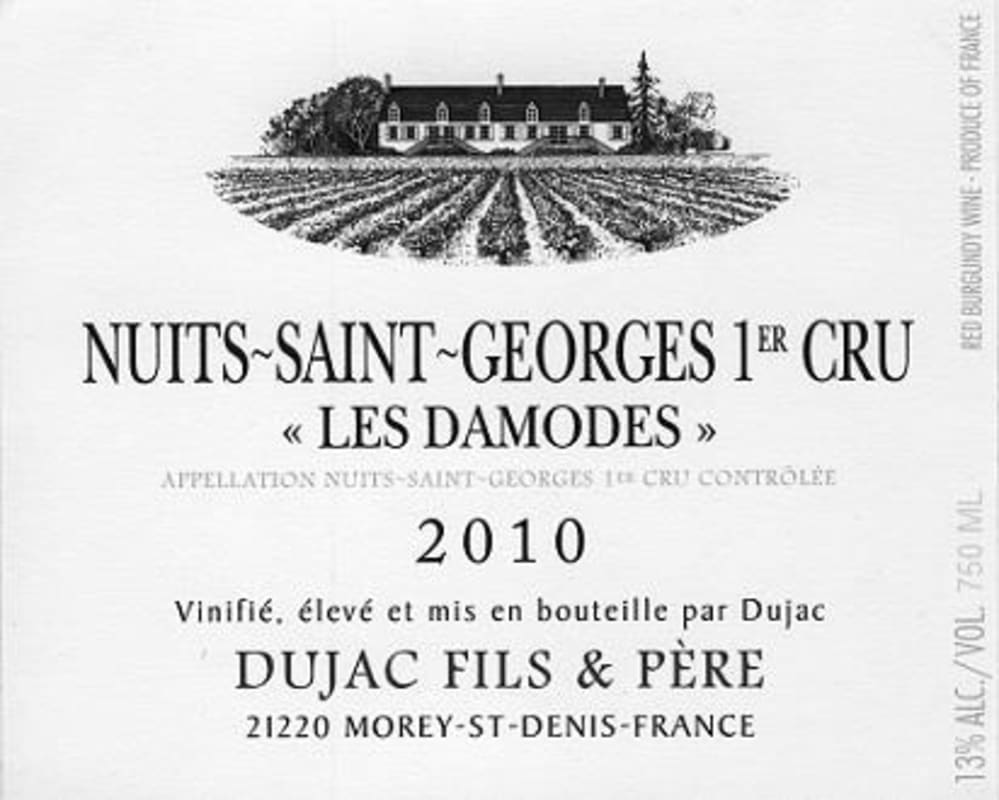 Dujac Fils & Pere Nuits-St-Georges Les Damodes Premier Cru 2010 Front Label