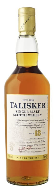 Talisker 18 Year Single Malt Scotch Whisky Front Bottle Shot