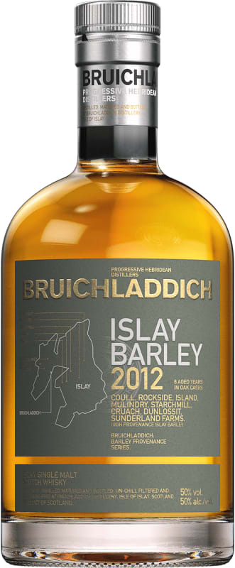Bruichladdich Islay Barley Single Malt Scotch Whisky 2012 Front Bottle Shot