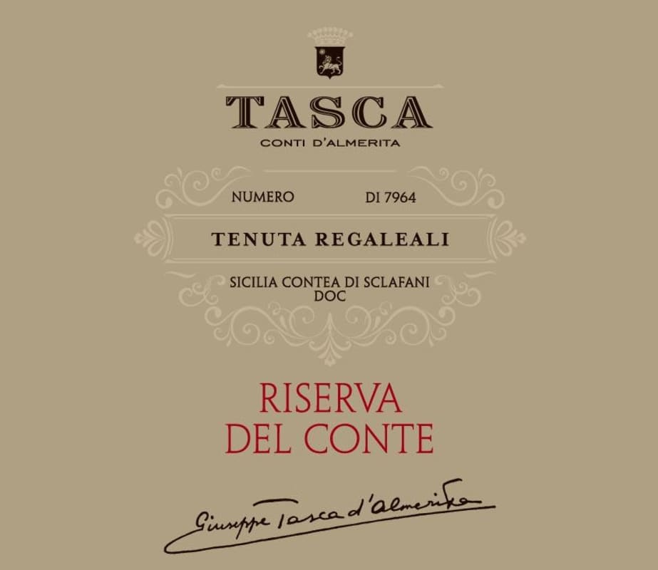 Regaleali Contea di Sclafani Riserva del Conte 2012 Front Label