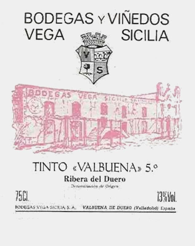 Tempos Vega Sicilia Valbuena 5 Tinto 2000 Front Label