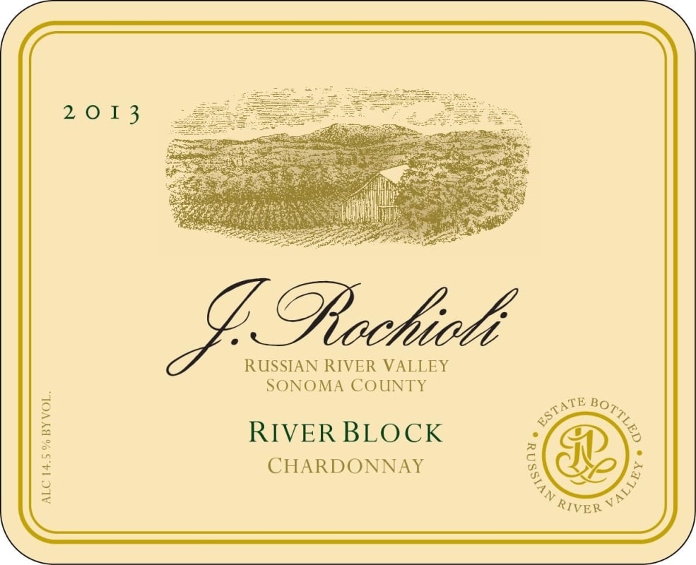 Rochioli River Block Chardonnay 2013 Front Label
