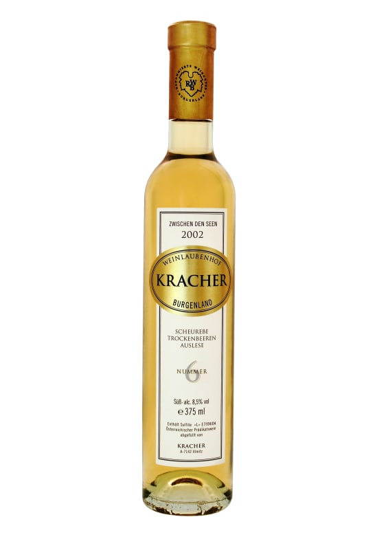 Kracher Scheurebe Zwischen Den Seen Trockenbeerenauslese No. 6 (375ML half-bottle) 2002 Front Bottle Shot
