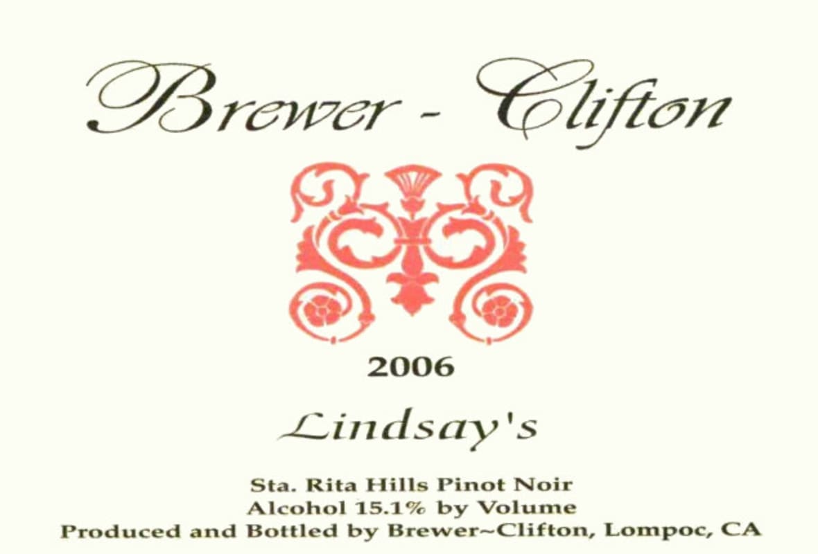 Brewer-Clifton Lindsay's Pinot Noir 2006 Front Label