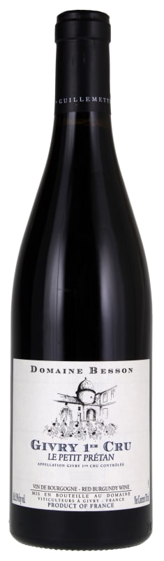 Domaine Besson Givry Le Petit Pretan Premier Cru 2020 Front Bottle Shot