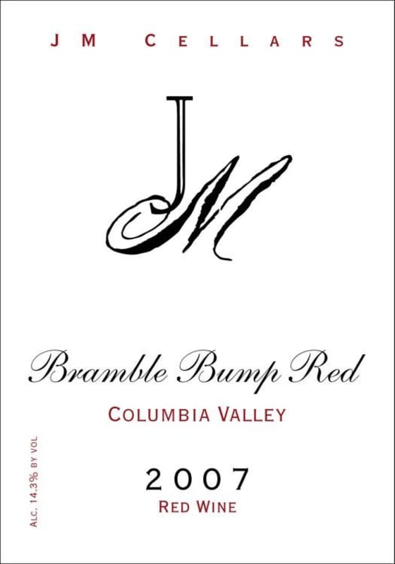 JM Cellars Bramble Bump Red 2007 Front Label