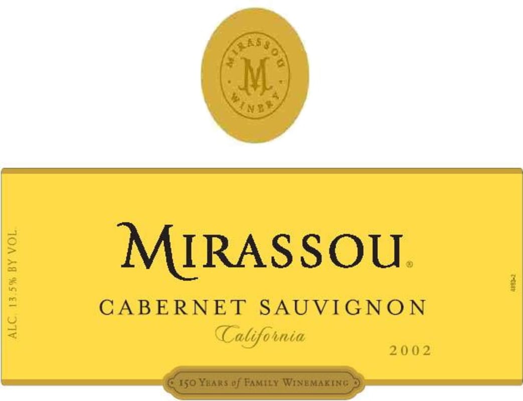 Mirassou California Cabernet Sauvignon 2002 Front Label