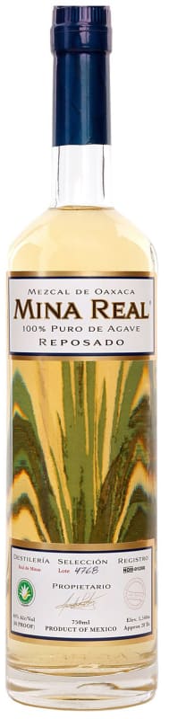 Mina Real Reposado Mezcal Front Bottle Shot