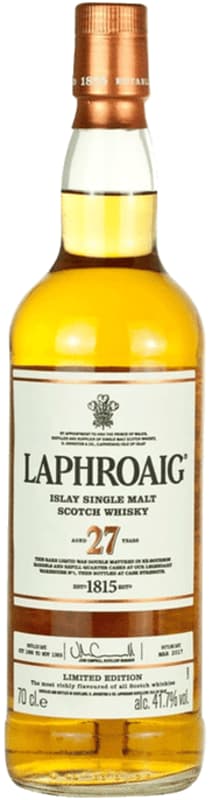 Laphroaig 27 Year Single Malt Scotch Whisky Front Bottle Shot