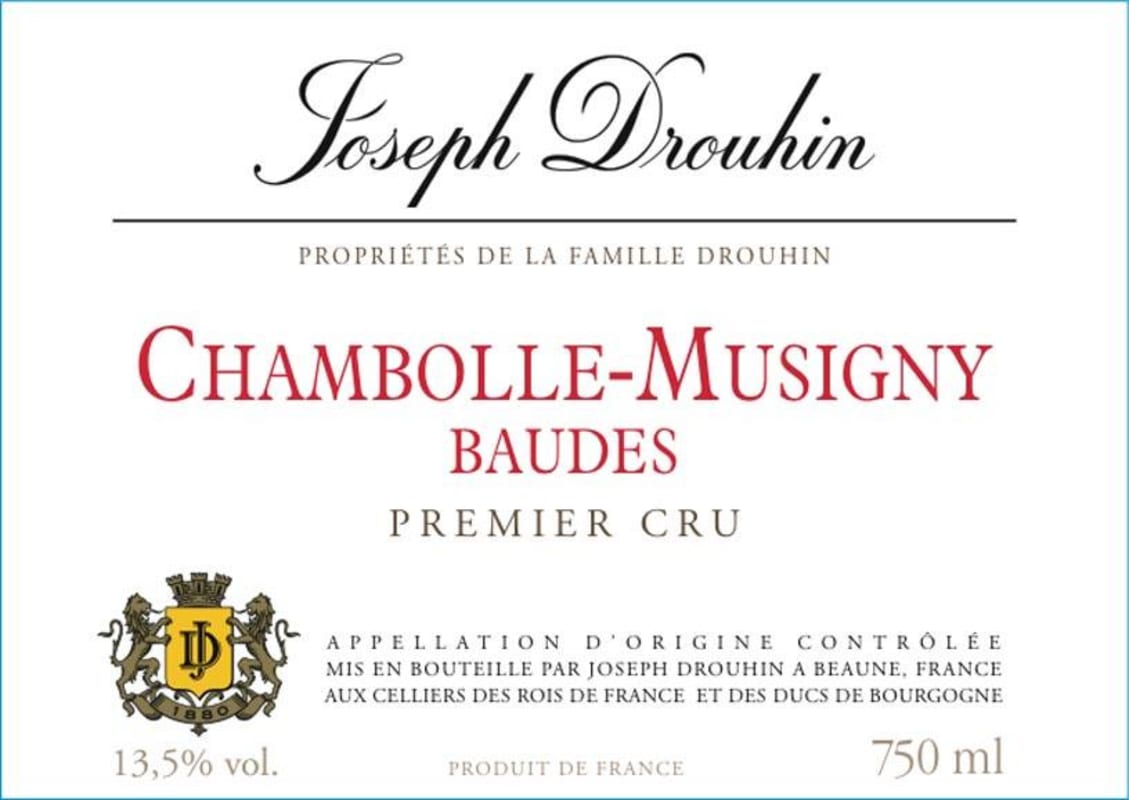 Joseph Drouhin Chambolle-Musigny Baudes Premier Cru 2001 Front Label
