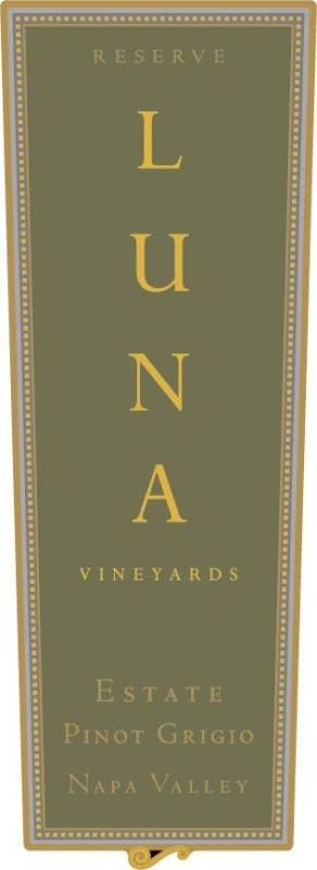 Luna Vineyards Estate Reserve Pinot Grigio 2016 Front Label