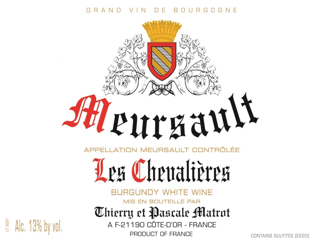 Domaine Matrot Meursault Les Chevalieres (375ML half-bottle) 2019 Front Label