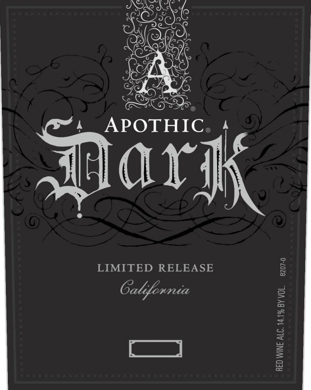 Apothic Dark Limited Release 2016 Front Label
