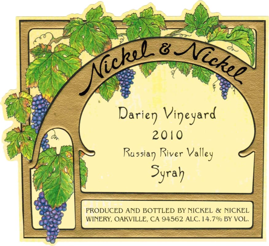 Nickel & Nickel Darien Vineyard Syrah 2010 Front Label