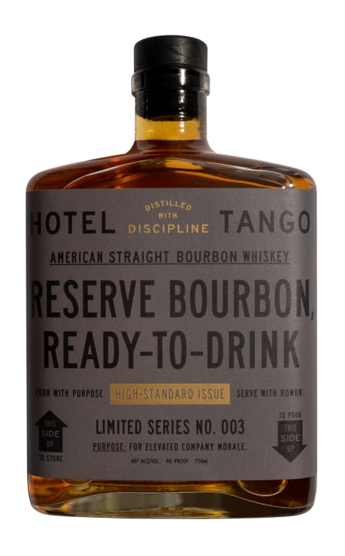 Hotel Tango Distillery Reserve Bourbon Whiskey Front Bottle Shot