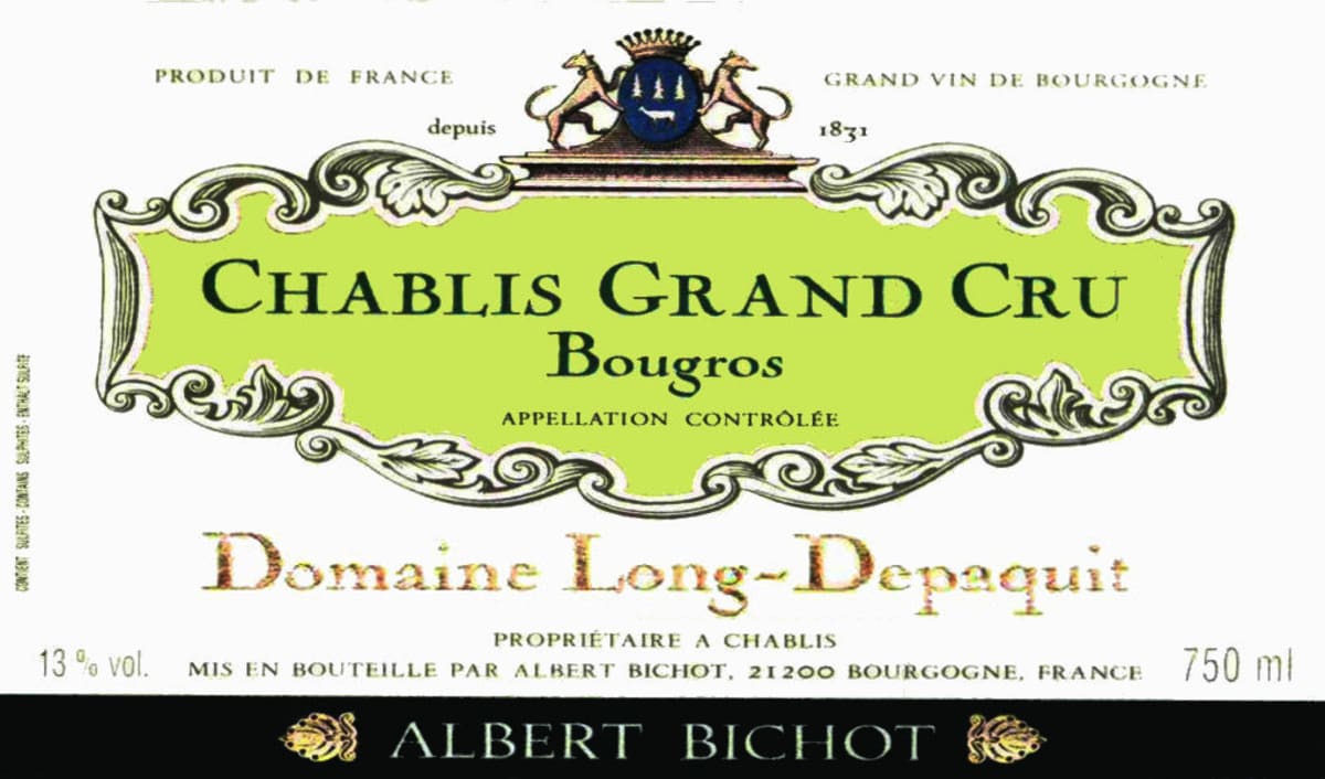 Albert Bichot Chablis Bougros Grand Cru Domaine Long-Depaquit 2014 Front Label