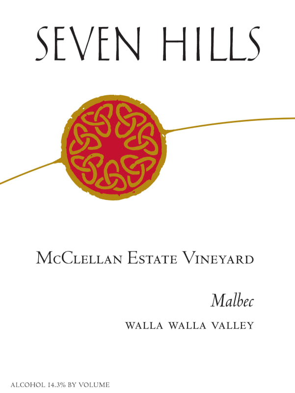 Seven Hills Winery McClellan Estate Vineyard Malbec 2014 Front Label