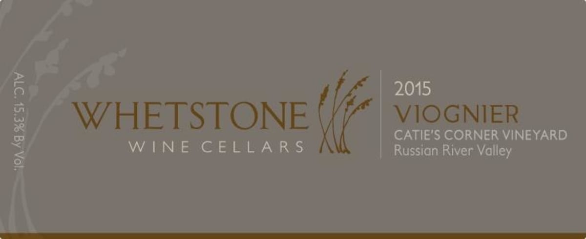 Whetstone Wine Cellars Catie's Corner Vineyard Viognier 2015 Front Label