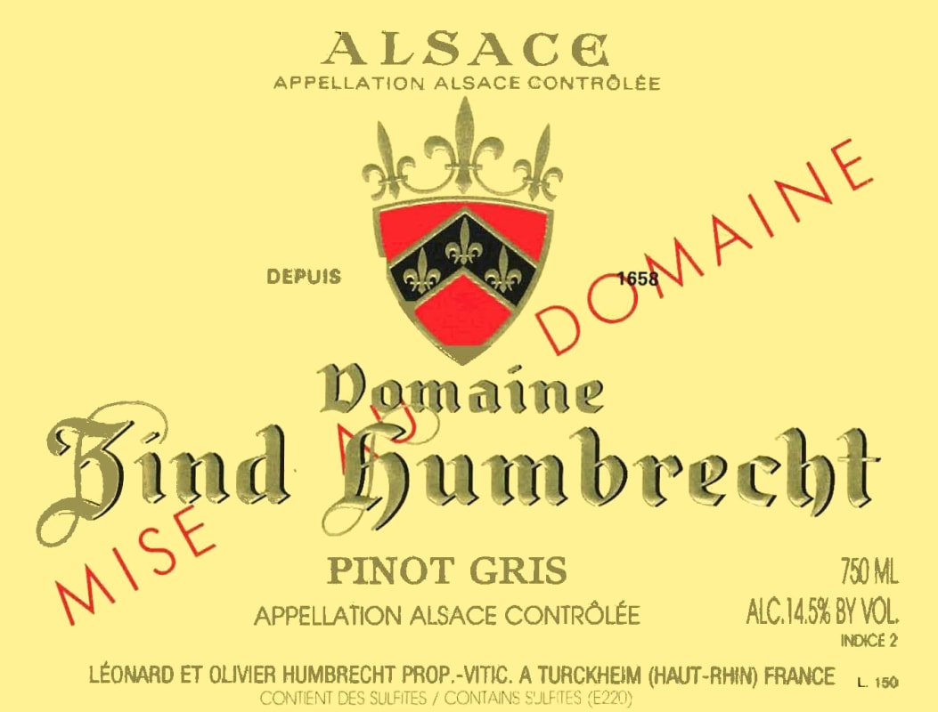 Zind-Humbrecht Alsace Pinot Gris 2009 Front Label