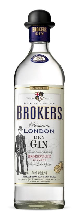 Broker's London Dry Gin Front Bottle Shot