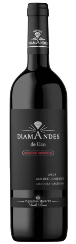Bodega DiamAndes Grande Reserve Malbec-Cabernet 2015 Front Bottle Shot