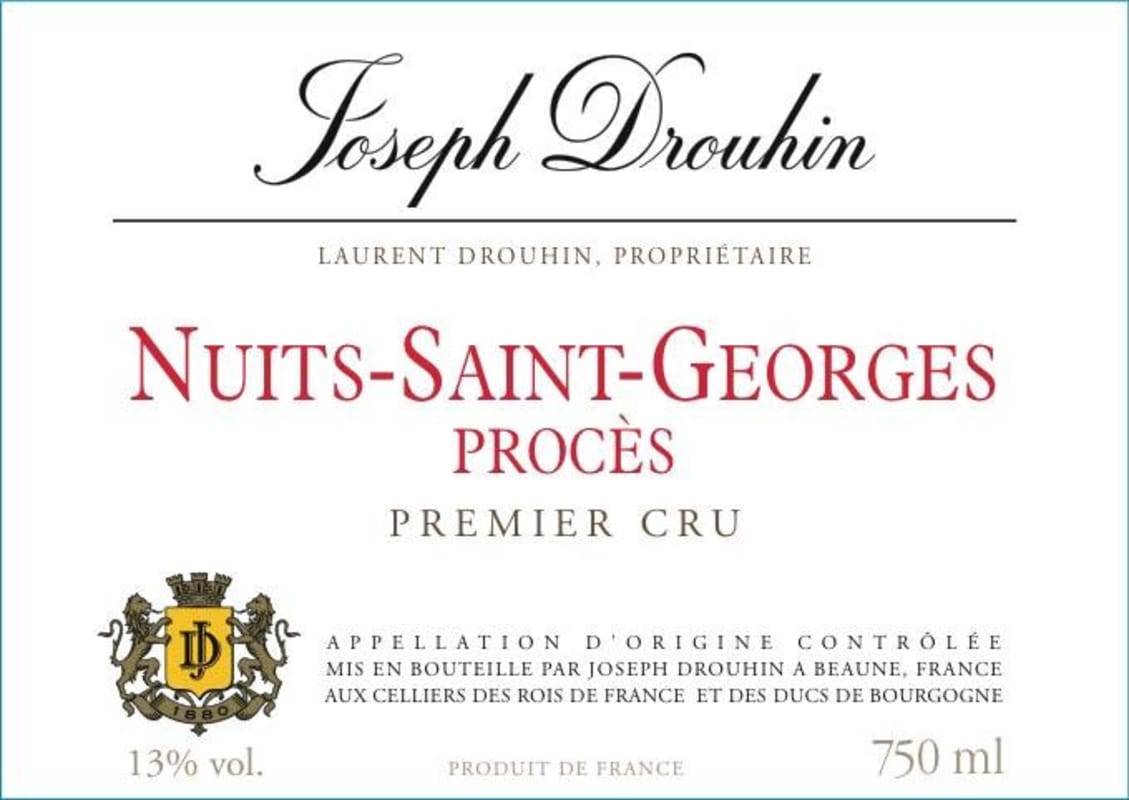 Joseph Drouhin Nuits-Saint-Georges Proces Premier Cru 1998 Front Label