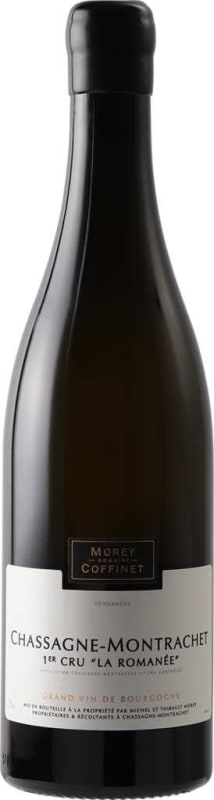 Morey-Coffinet Chassagne-Montrachet La Romanee Premier Cru 2021 Front Bottle Shot