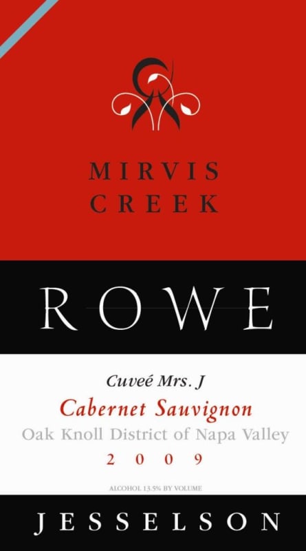 Mirvis Creek Cuvee Mrs. J Cabernet Sauvignon 2009 Front Label
