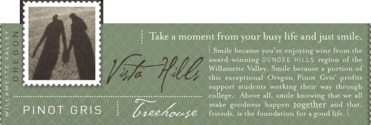 Vista Hills Treehouse Pinot Gris 2010 Front Label