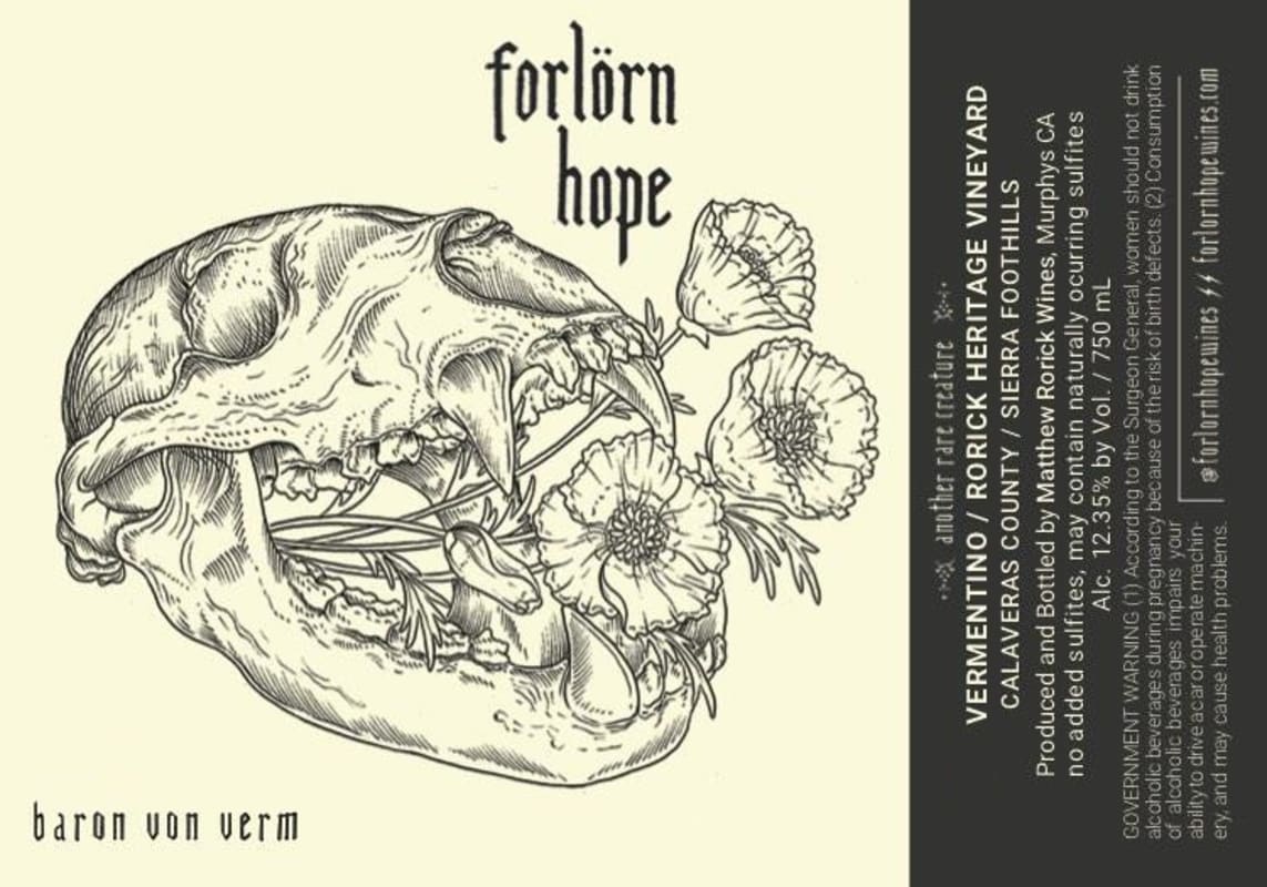 Forlorn Hope Rorick Heritage Vineyard Vermentino 2021 Front Label