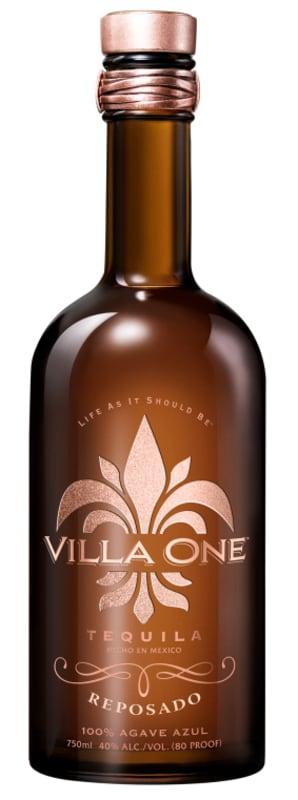 Villa One Reposado Tequila Front Bottle Shot