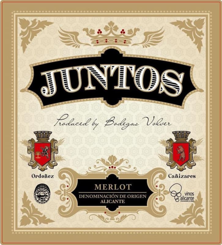 Bodegas Volver Juntos Merlot 2015 Front Label
