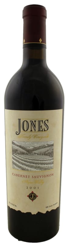 Jones Family Vineyards Cabernet Sauvignon 2001 Front Bottle Shot