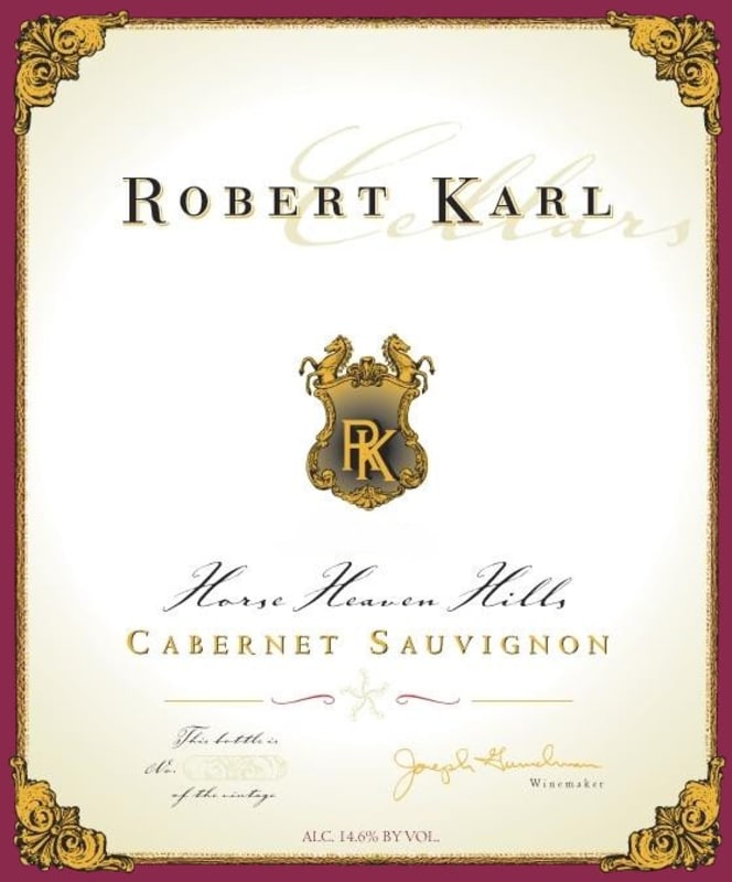 Robert Karl Cabernet Sauvignon 2013 Front Label