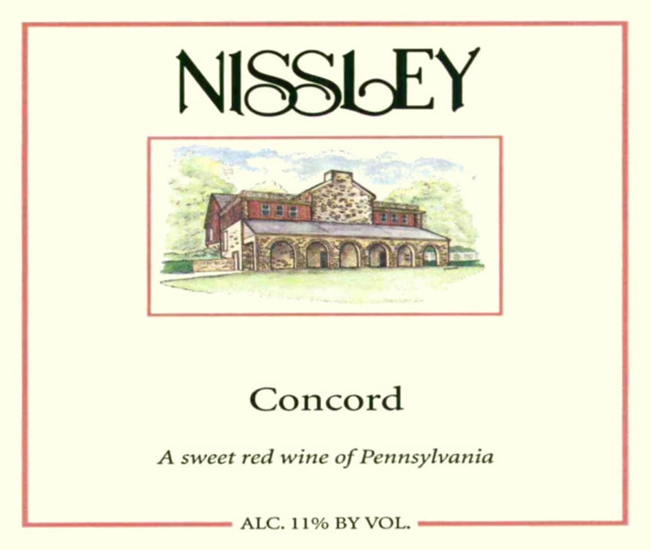 Nissley Vineyards & Winery Estate Concord 2010 Front Label
