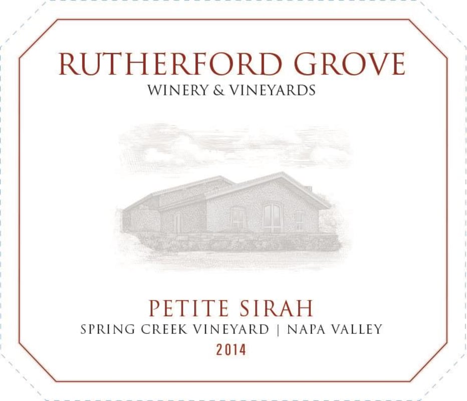 Pestoni Spring Creek Vineyard Rutherford Grove Petite Sirah 2014 Front Label