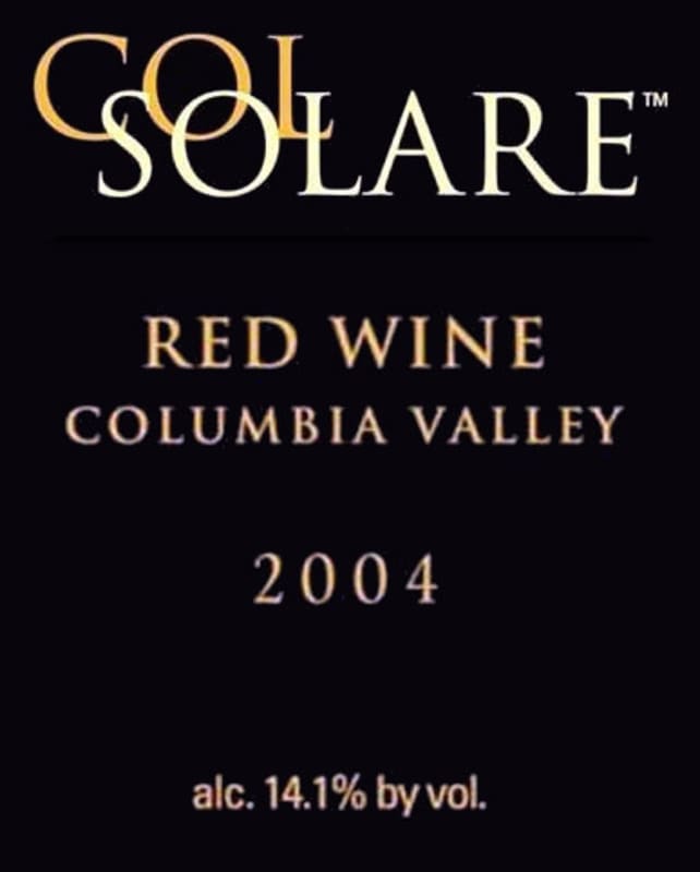 Col Solare Red Wine 2004 Front Label