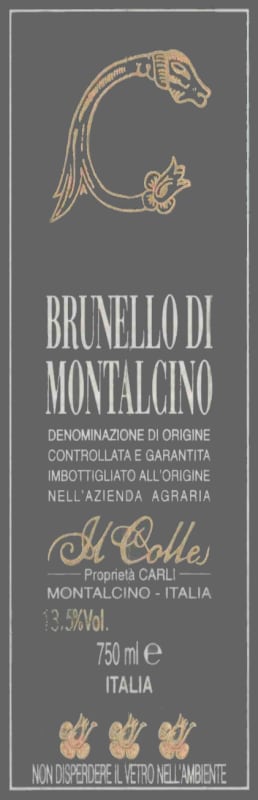 Il Colle Brunello di Montalcino Red 1999 Front Label